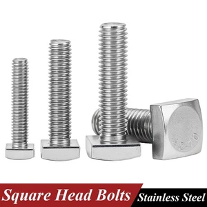 304 Stainless Steel Square Head Bolts With Small Head M4 M5 Multiple Sizes Screw - Picture 1 of 24