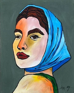 Original Acryl Gemälde 8”x10” auf Leinwand Tafel, signiert + Zertifikat von Lisa. - Bild 1 von 1