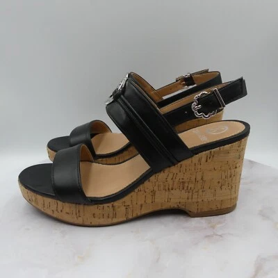 Sam & Libby Zapatos Mujer 8 M Negro Tacón de Cuña Sandalias Corcho Hebilla Chandler Foto 1 de 4