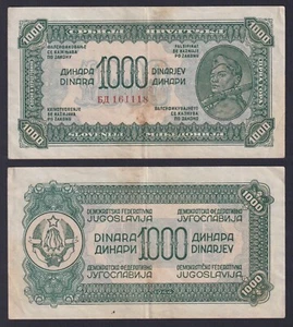 Banknote Yugoslavia 1000 Dinara 1944 P 55b BB / VF - Picture 1 of 1