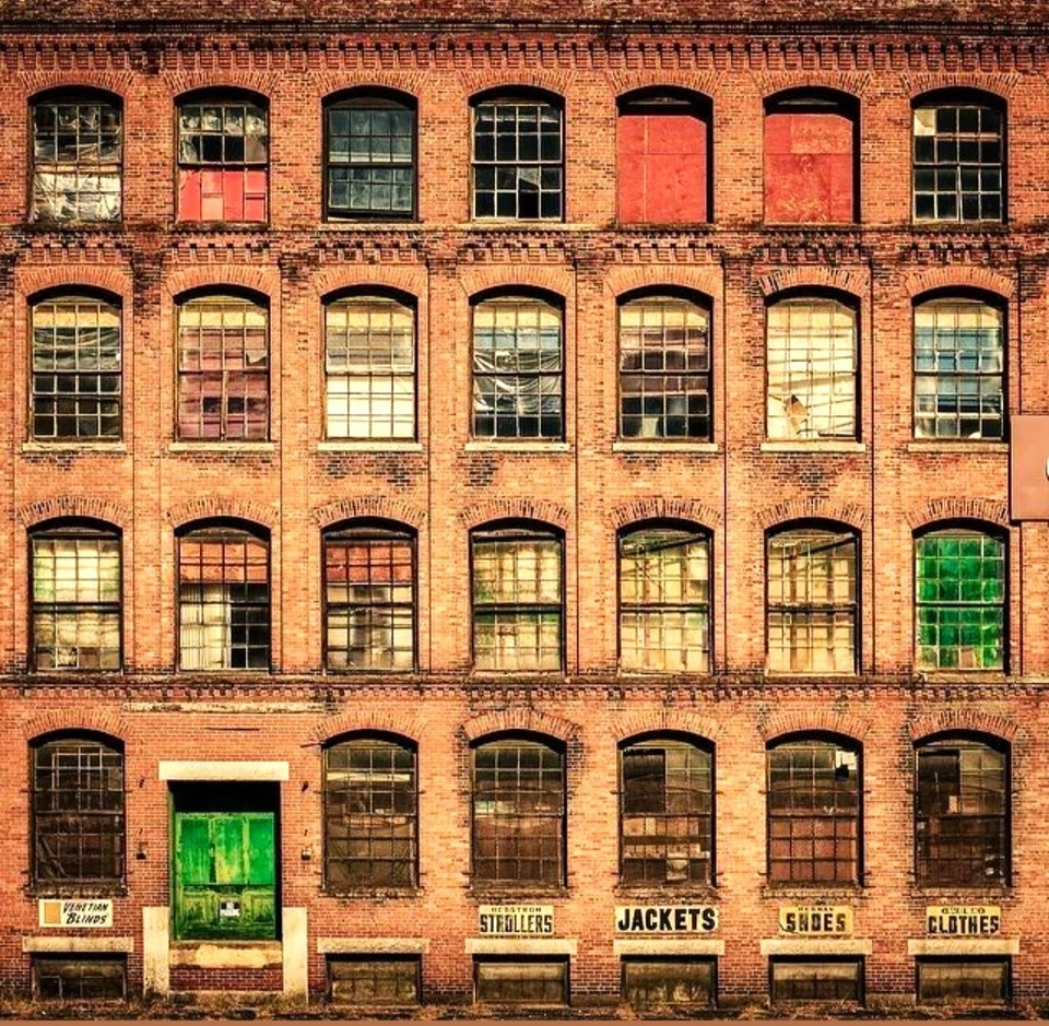 HO Scale Building Background Flat / Front 2D, "Factory Bldg 05"  Brand New!!! - Image 1 of 1