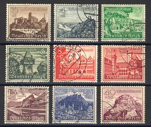N. Michel 730-738 Impero tedesco - Winterhilfswerk: Bauwerke - timbrato - Foto 1 di 4