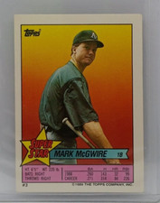 1989 Topps Super Star Sticker Back Cards Mark McGwire OAKLAND ATHLETICS  nice $$