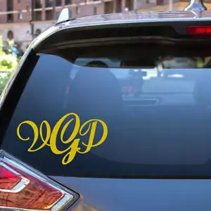 Personalisierte Monogramm Initialen Auto Fenster Aufkleber Wunschname VWAQ - CVD2 - Bild 1 von 16