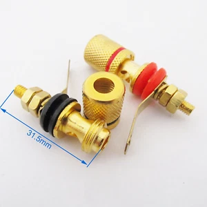 20x Gold Binding Post 4mm Banana Jack Amplifier Speaker Terminal Alloy Connector - Picture 1 of 3