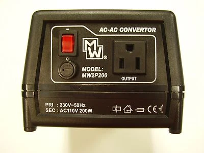 200 Watt Step Down Converter, Adapter, Transformer, 230 to 110 VAC, MW2P200 - Image 1 of 4
