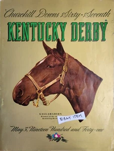 1941 KENTUCKY DERBY CHURCHILL DOWNS souvenir book GALLHADIAN Carroll Bierman - Picture 1 of 7