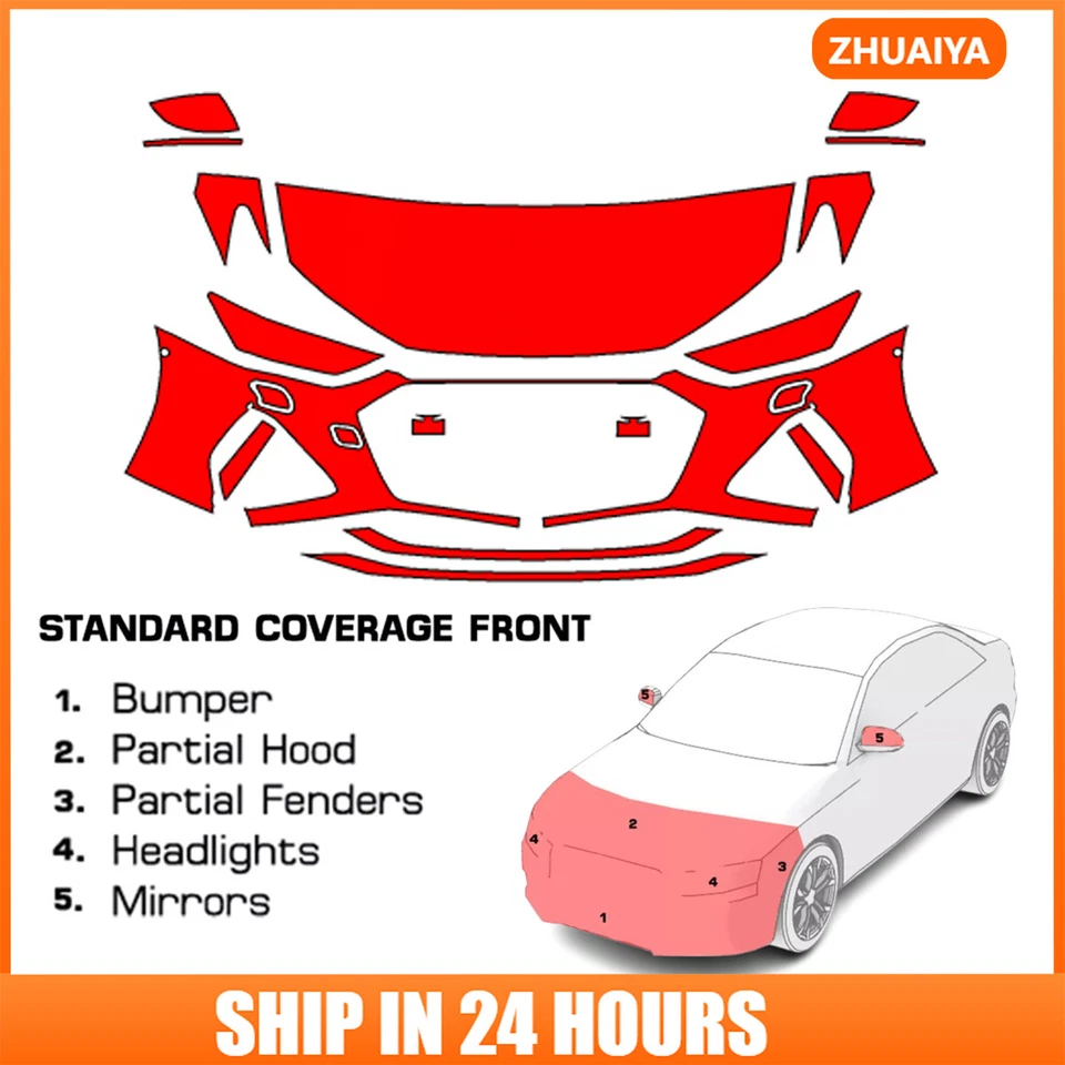 8.5Mil PreCut Paint Protection Film Clear Bra PPF Kit For Audi RS7 2021-2025 - Image 1 of 4