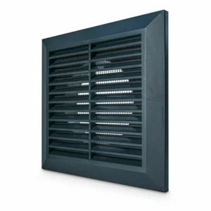 Lüftungsgitter schwarz 200 mm x 200 mm mit 150 mm Kanal Rohr Schlauchanschlussstutzen - Bild 1 von 3