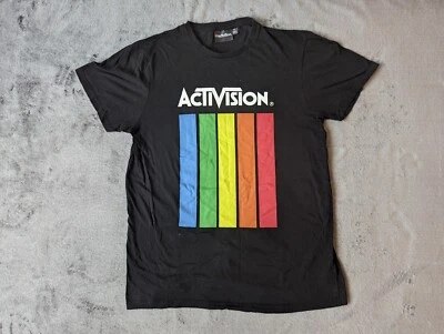 Рубашка Activision взрослая мужская очень большая черная игровая XL ретро логотип повседневная - Изображение 1 из 4