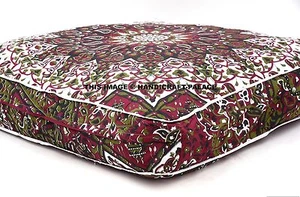 Large Maroon Bed Oversized Indian Star Mandala Square Soft Pets Bed Throw 35" - Picture 1 of 3