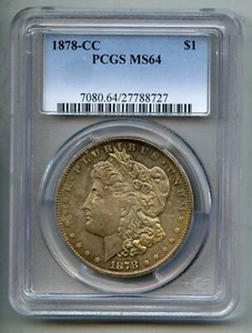 1878 CC Morgan Silver Dollar PCGS MS 64 - Picture 1 of 4