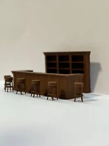 Bar für Kneipen Restaurants Cafés, Maßstab HO 1:87, Braun Bemalt - Bild 1 von 4