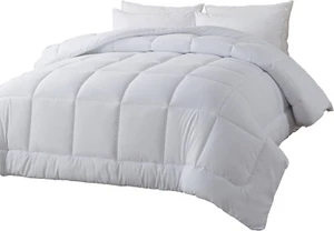 down Alternative Comforter Twin Duvet Insert with Corner Tabs, All Season Quilte - Picture 1 of 12