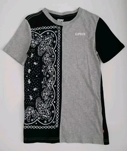 Boy's Levi's Black Grey White Paisley Signature Shirt Sz.Large (GOOD CONDITION) - Picture 1 of 5