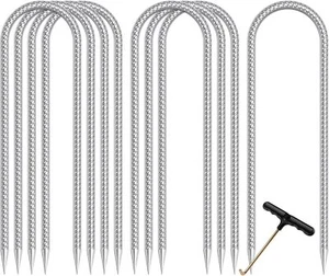 Trampoline Stakes high Wind, Heavy Duty Trampoline Anchors, Galvanized Steel - Picture 1 of 6