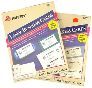 Avery Business Cards for Laser Printers 5371 White & 5376 Ivory - 250 Count each - Picture 1 of 6