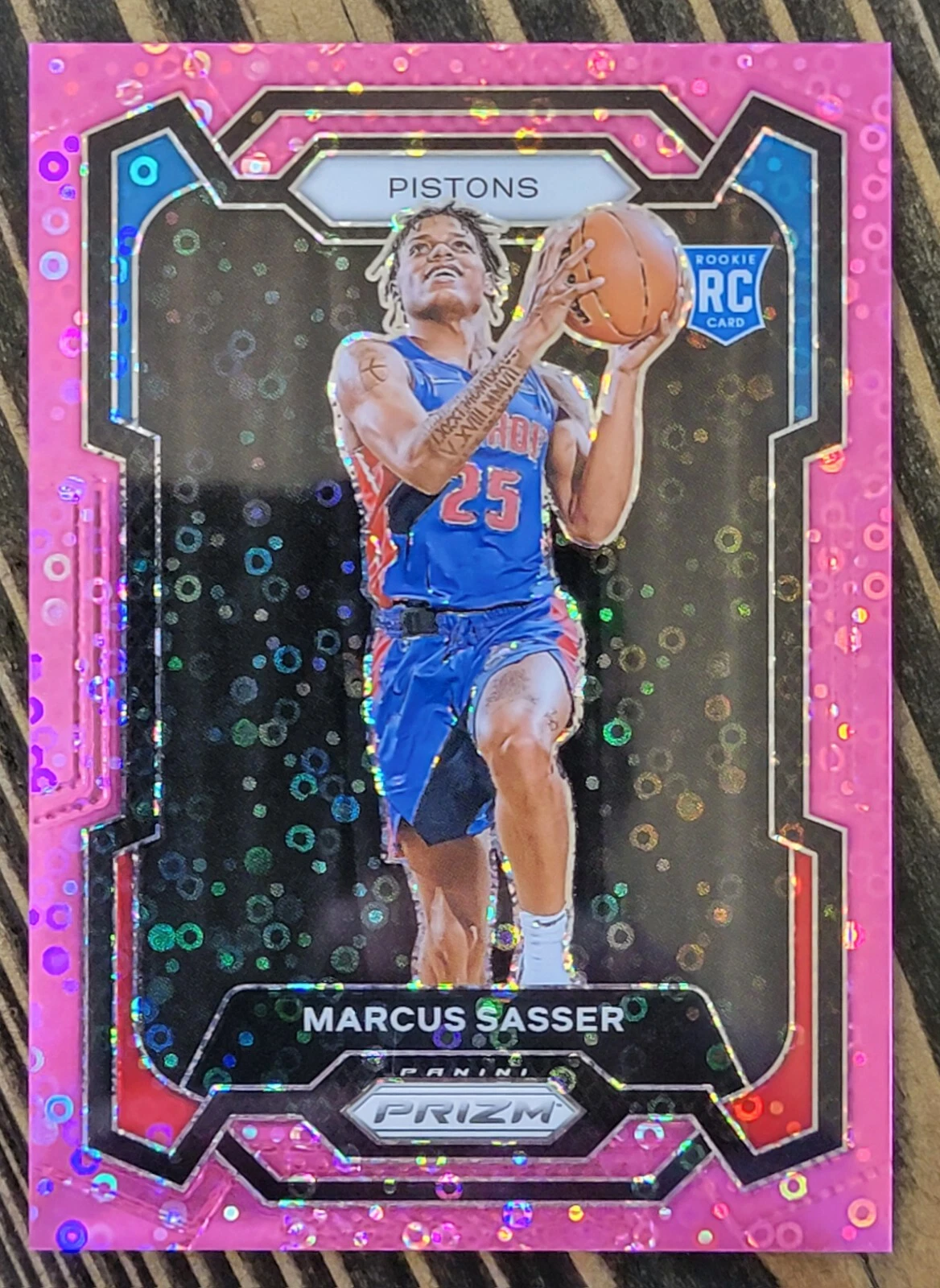 2023-24 Panini Prizm Fast Break RC Marcus Sasser #174 Pink Disco Prizm 42/50