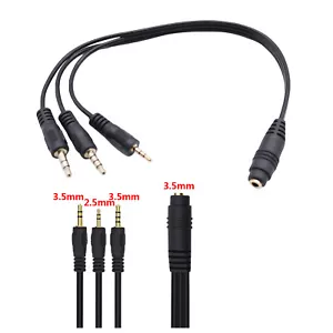 Cable de audio estéreo TRS hembra a 3 polos macho TRRS 4 polos macho y macho de 2,5 mm - Imagen 1 de 9