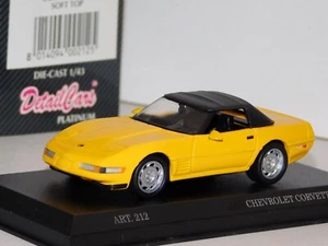 CHEVROLET CORVETTE ZR1 SOFT TOP YELLOW DETAIL CARS ART 212 1/43 - Picture 1 of 1