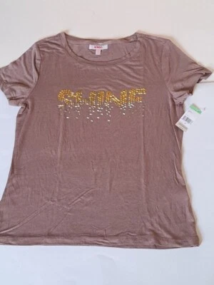 Blusa Bongo Sears Mujer Talla M, Marrón Claro Manga Corta Top Tela Muy Ligera Foto 1 de 4