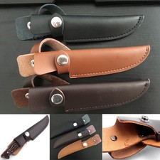 Straight Military Leather Belt Sheath Scabbard Case Bag Cover Fixed Knife Blade