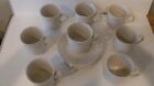 8x Corning Lace Bouquet Corelle Beige Blue Flowers Coffee Mugs and saucers