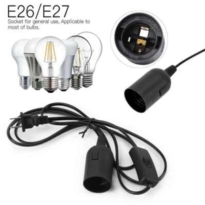 Light Cord Cable Switch E26/E27 Bulb Socket Extension Hanging Pendant Lamp 1.8M - Picture 1 of 6