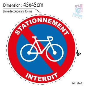 45x45CM - Autoadhesivo Prohibido A Bicicletas - Prohibición Aparcamiento ISV1 - Bild 1 von 12
