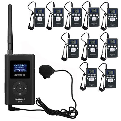 Retekess Wireless Tour Guide System Mic Transmitter 10 Receivers Meeting Travel - Image 1 of 4
