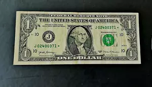 Seltener Kansas City 1 $ Stern Schein | Federal Reserve District J | Sammlergeld - Bild 1 von 3