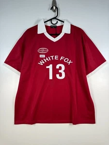 BNWT White Fox Women Collared Take The Chance Oversized Jersey Cherry Red Sz M/L - Picture 1 of 8