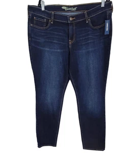 Old Navy the Sweet Heart Womens Blue Denim Jeans Mid Rise Dark Wash Size 16P NWT - Picture 1 of 10