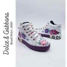 Authentic Dolce & Gabbana Floral Detail Sneakers Size 38 / US 8