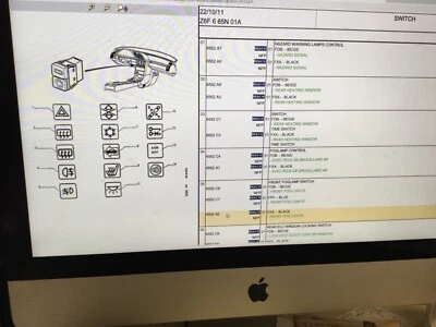 peugeot 605 1990-1994  309 & 405 mk2 front  fog   DASH SWITCH 6552A2 - Image 1 of 4
