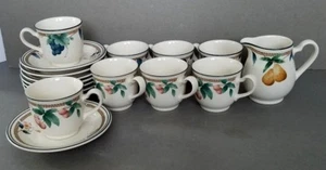 8 Noritake Keltcraft Nature's Bounty Footed Cups & Saucers + 10 oz Creamer - Picture 1 of 12