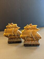 Vintage Syroco Clipper Sailing Ship Bookends