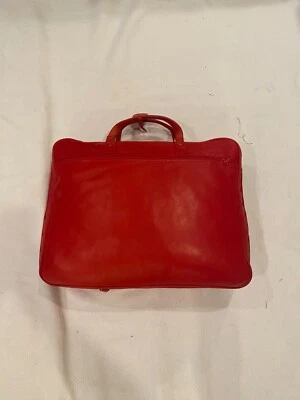 Seeger leather custom red leather vintage set carry on with protective cover - Image 1 of 4