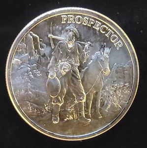 Prospector Provident Mint Rare Vtg Bullion-999 Silver 1 Oz Ounce Art Round Coin - Picture 1 of 2