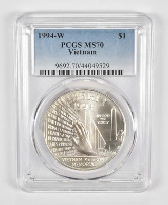 MS70 1994-W Vietnam Commemorative Silver Dollar PCGS Blue Label - Image 1 of 4