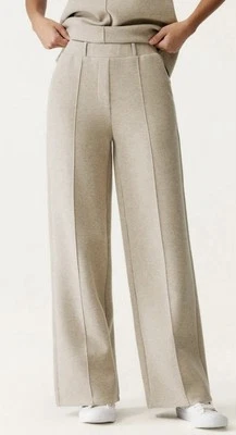 OGL FuzzLuxe Pant Straight Leg High Waist Pull On Heather Beige Size Medium NEW - Image 1 of 4