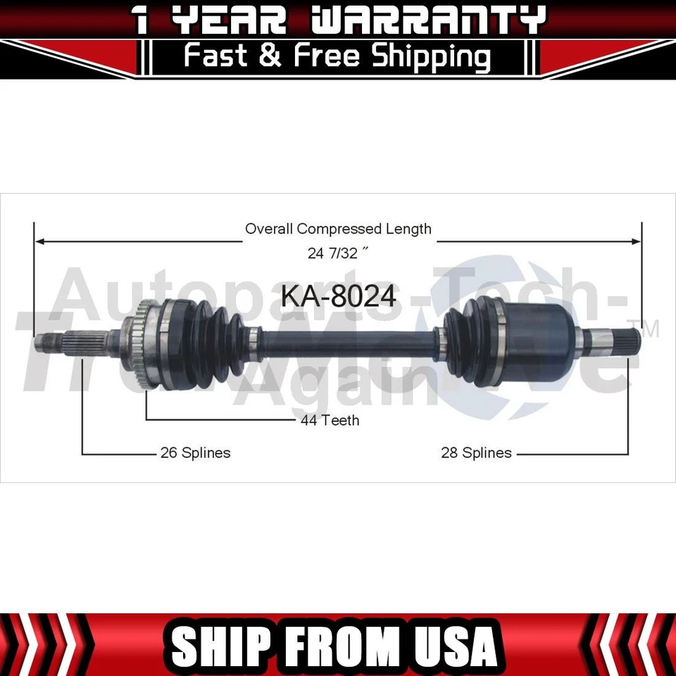 Eje CV delantero izquierdo TrakMotive 1 para Kia Sephia 2000 Kia Spectra 1998-2000 Foto 1 de 1