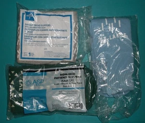 XXL MEDICAL SOCKS NON SKID PATIENT SLIPPERS ASP MEDLINE MEDICHOICE NEW 3 PAIRS - Picture 1 of 4
