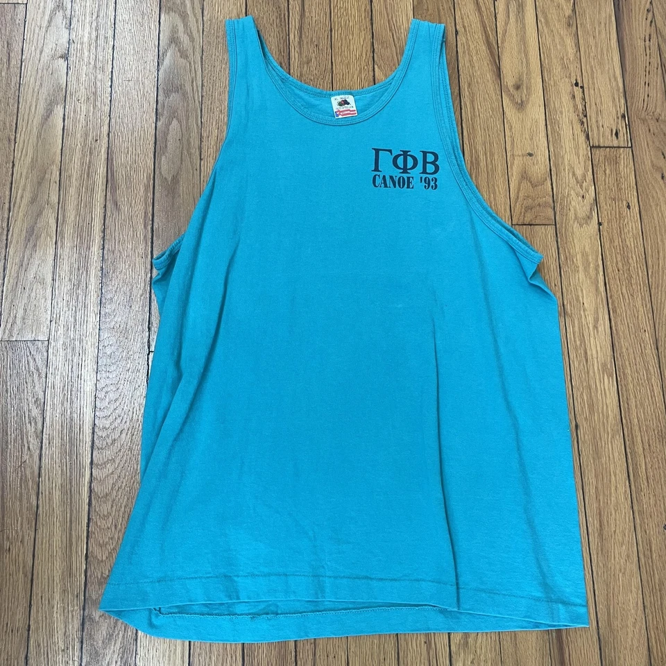 Camisa sin mangas vintage Gamma Phi Beta para mujer XL canoa 1993 Sorority hecha en EE. UU. AÑOS 90 Foto 1 de 4
