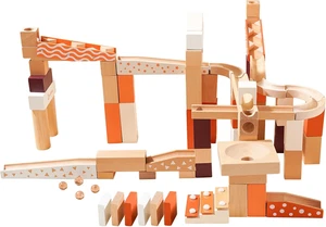Wooden Marble Run Blocks for Kids 4-8, 80 Pieces Wood Building Blocks Toys and C - Picture 1 of 7