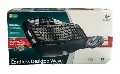 Logitech NEW Cordless Desktop Wave Keyboard, Cordless Laser Mouse, 920-000264 - Image 1 of 4