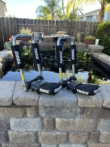 Thule Hull-A-Port Pro 835PRO Rooftop Vertical Kayak Carrier Racks - Set of 2 - Picture 1 of 9