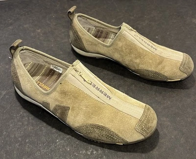 Tênis Merrell Feminino 9.5 Barrado Couro Sage Zíper Top Caminhadas Ao Ar Livre - Imagem 1 de 4