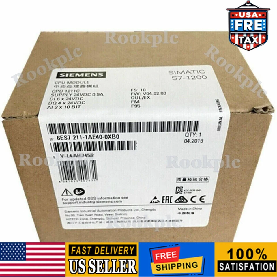 Nova CPU Siemens 6ES7 211-1AE40-0XB0 6ES7211-1AE40-0XB0 SIMATIC S7-1200 1211C - Imagem 1 de 3