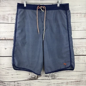 Ted Baker Blue Houndstooth Swim Trunks Shorts Size 4/large Lobster Line FLAW - Picture 1 of 10